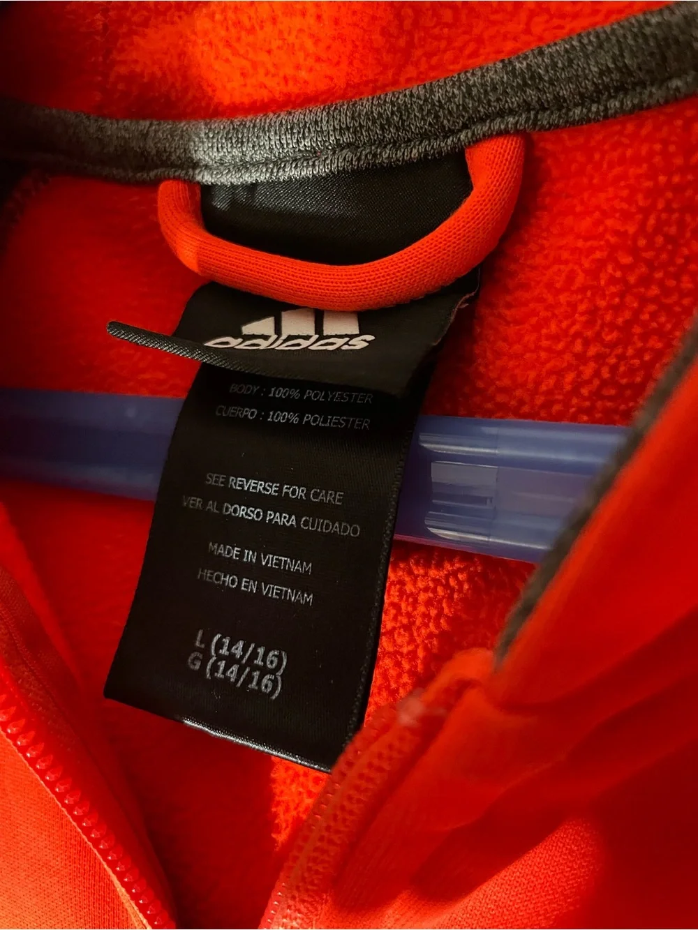 adidas Red and Navy Hooded Full-Zip Jacket for Kids